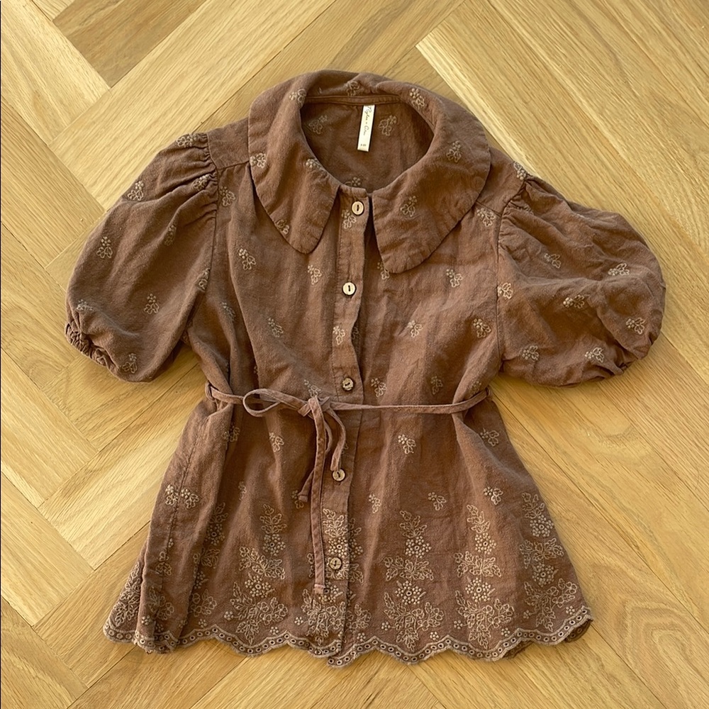 Rylee + Cru Mauve Embroidered Top